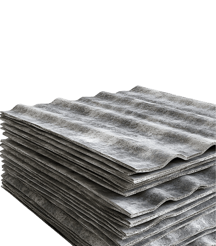 Empilement de plaques ondulées en fibrociment amianté