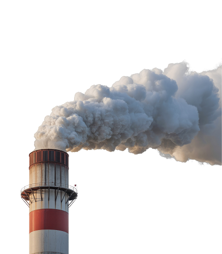 Cheminée industrielle émettant de la fumée, illustrant l'état des risques et pollutions